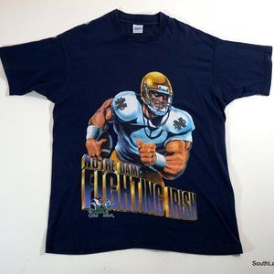 Notre Dame Fighting Irish Toon Player Football Vintage 90s Salem T-Shirt Large